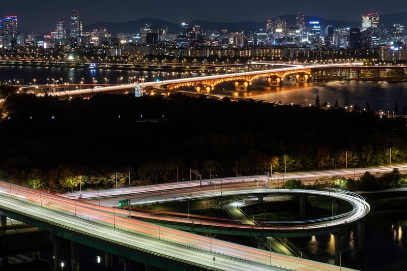 Seoul futuristic cityscape